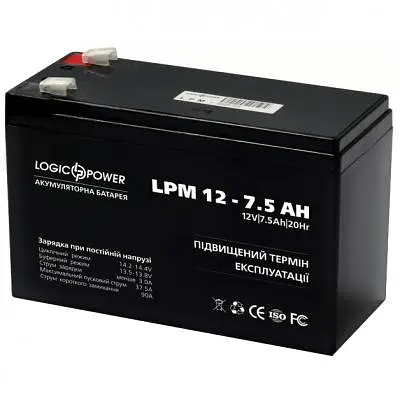 Батарея до ДБЖ LogicPower LPM 12В 7.5 Ач (3864) - фото 2