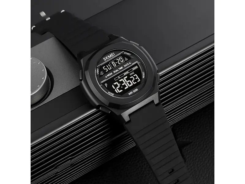 Чоловічий наручний годинник 1821BKBK All Black Skmei acs0030563 - фото 5