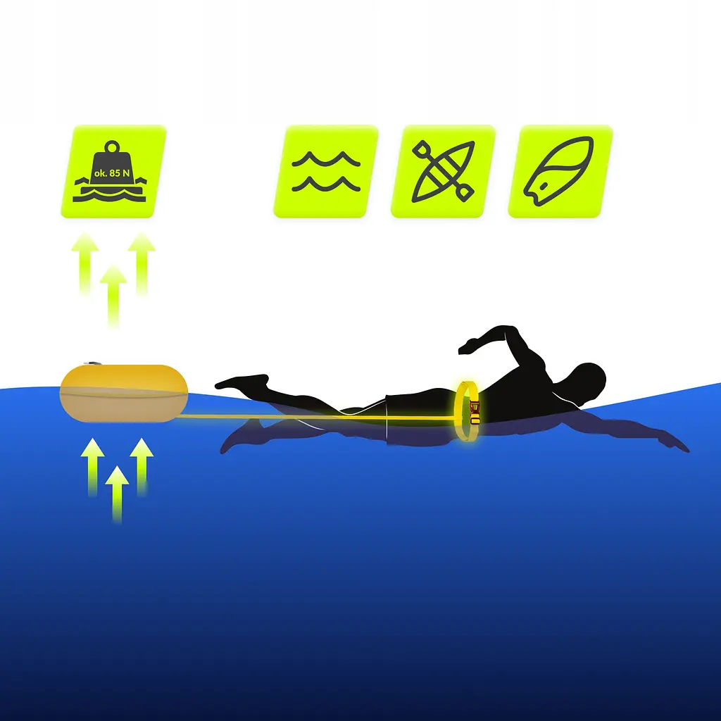 Буй для плавания TSUNAMI Basic надувной желтый (P-5907739316806) - фото 5