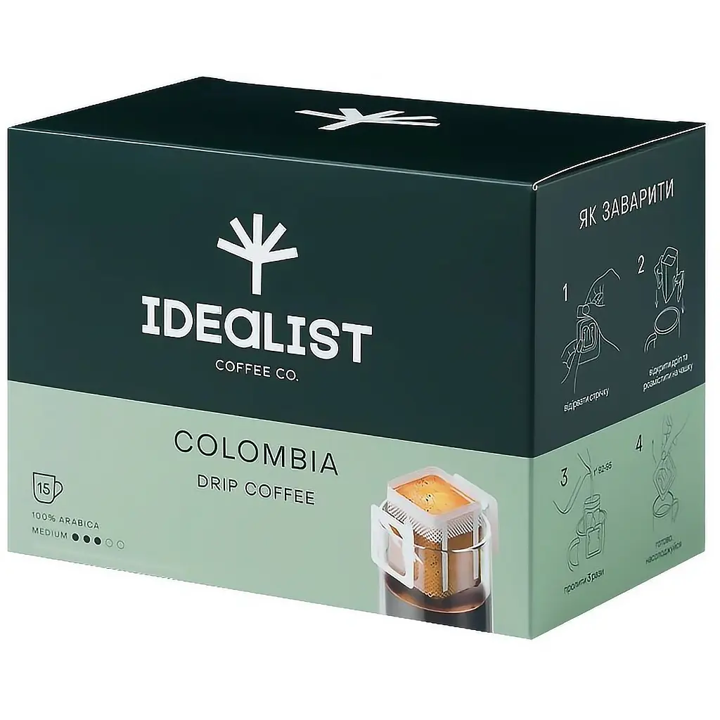 Уценка. Дрип кофе Idealist Coffee & Co. Colombia 180 г (15 шт. х 12 г)  - фото 1