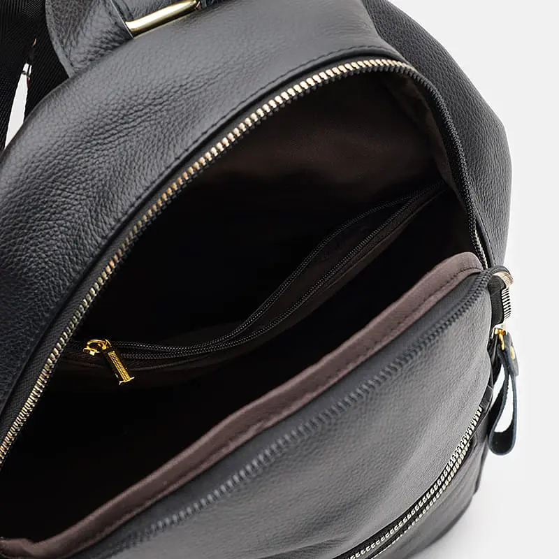 Жіночий рюкзак Borsa Leather k1s005 31x26x13 см Чорний (40156) - фото 5