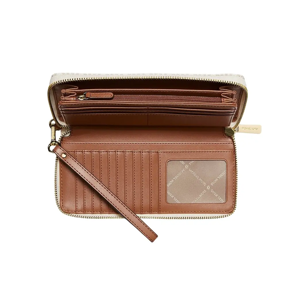 Жіночий гаманець MICHAEL KORS (великий, бежевий з логотипом) - фото 2