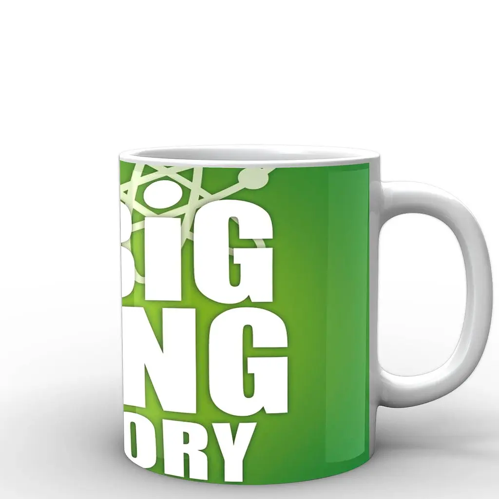 Кружка GeekLand Теория большого взрыва The Big Bang Theory надпись на зеленом фоне BB.002.39 330 мл белая - фото 3