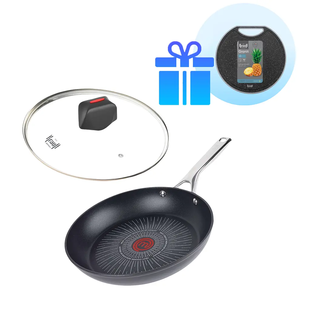 Сковорідка Master Chef Krauff 24см з кришкою + Дошка обробна Granit - фото 10