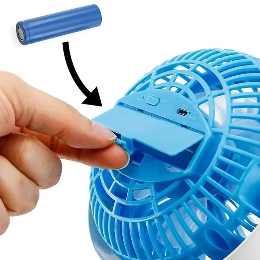 Вентилятор Міні USB з прищіпкою Mini fan LY-582 • Портативний настільний вентилятор з акумулятором і кріпленням - фото 3