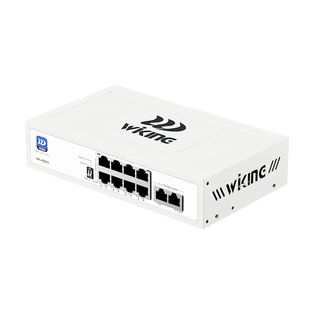 PoE-комутатор 10-портовий некерований Wiking WK-PS210 V2, 8x100Mbps PoE, 2x100Mbps Uplink, 76W (73-00271) - фото 4