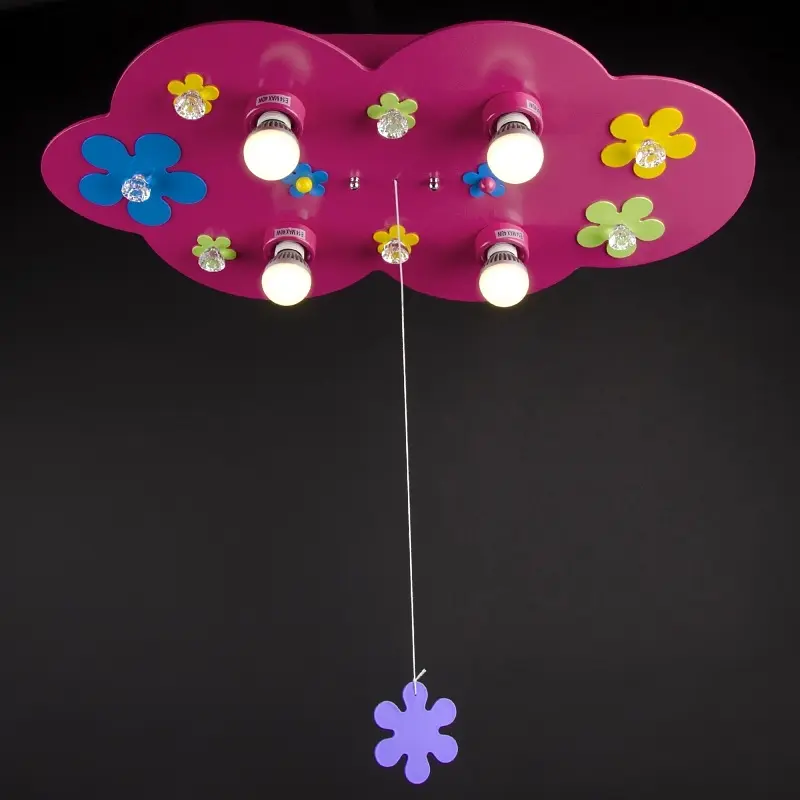 Люстра Brille потолочная деревянная для детской E14 40W Mix (KL-403C/4) - фото 4