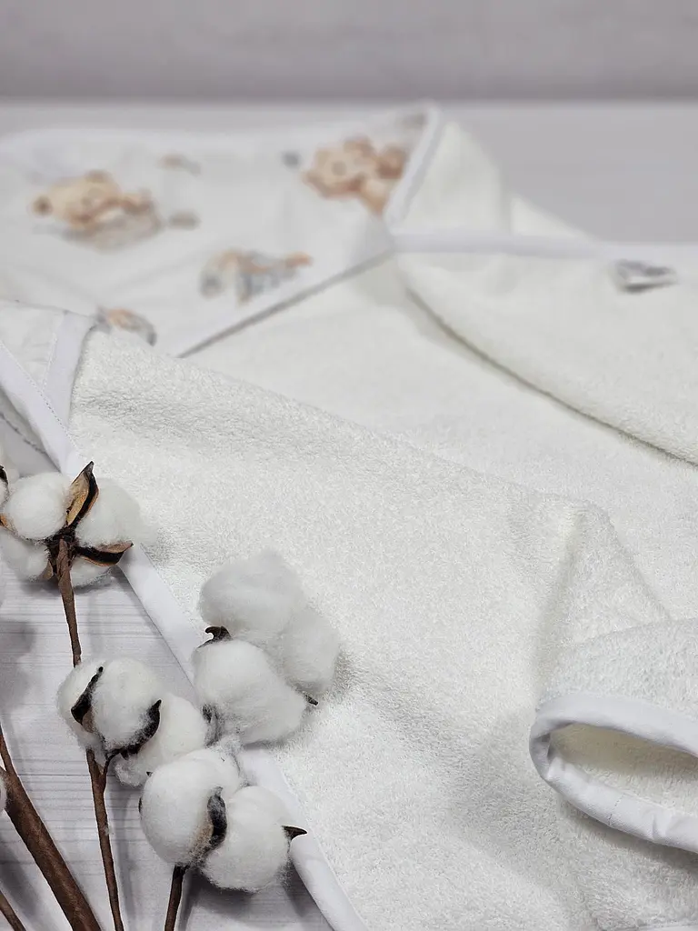 Дитячий рушничок-куточок 80х80 a.l.babybox Ведмедикова казка Білий - фото 4