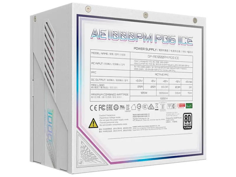 Блок живлення Gigabyte AORUS Elite P1000W Ice (GP-AE1000PM PG5 ICE) - фото 4