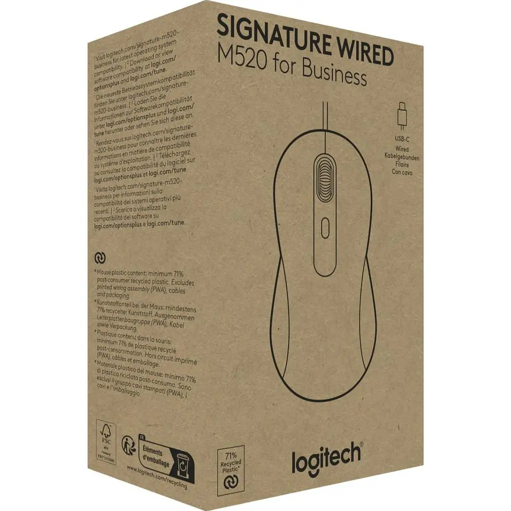 Миша Logitech Signature M520 Wired Mouse for Business Graphite (910-007511) - фото 2