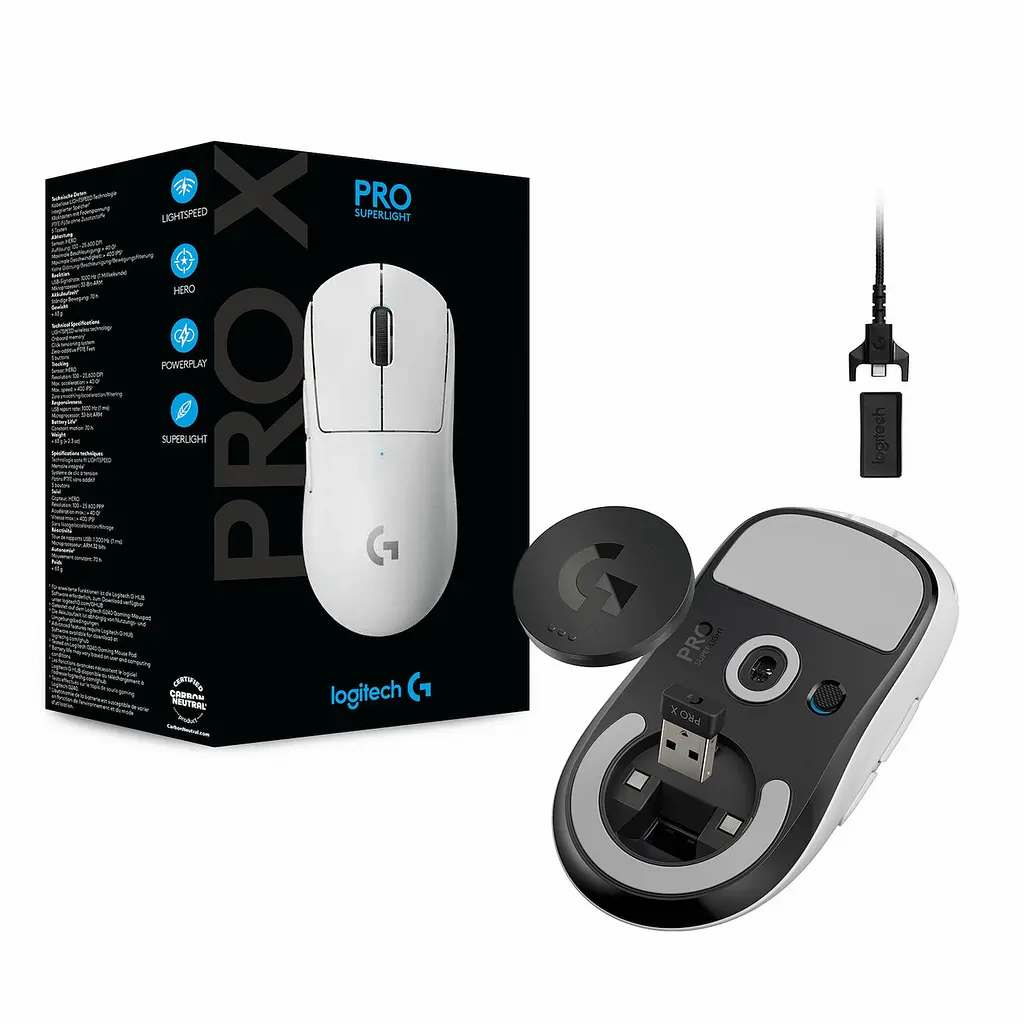 Миша бездротова Logitech G Pro X Superlight Wireless (910-005942) 25400 dpi біла - фото 6