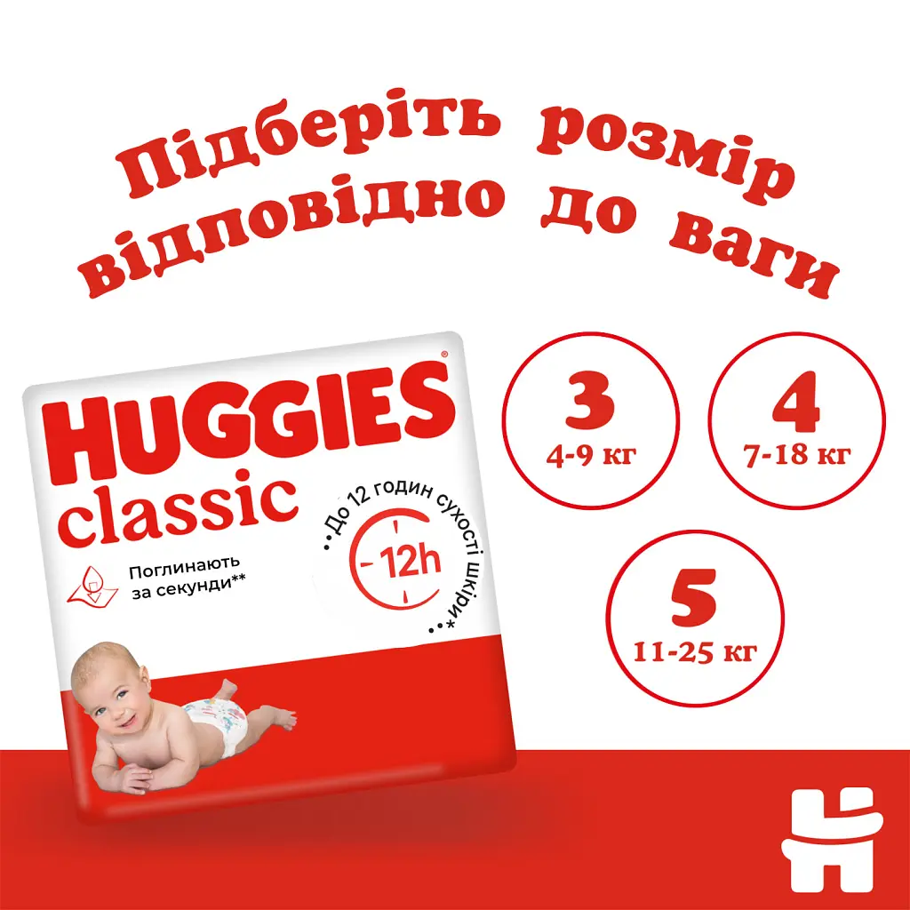 Підгузки Huggies Classic 5 (11-25 кг) Jumbo 42 шт. (5029053543185) - фото 8