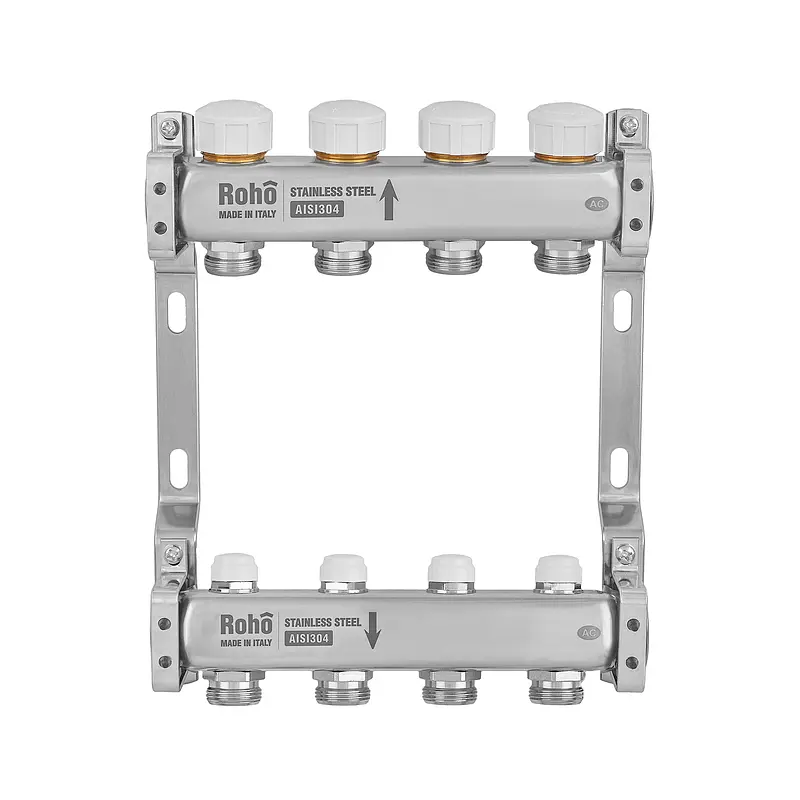 Колектор з термостатичними та запірними клапанами Roho R805-04M - 1"x 4 вих RO1044 - фото 2