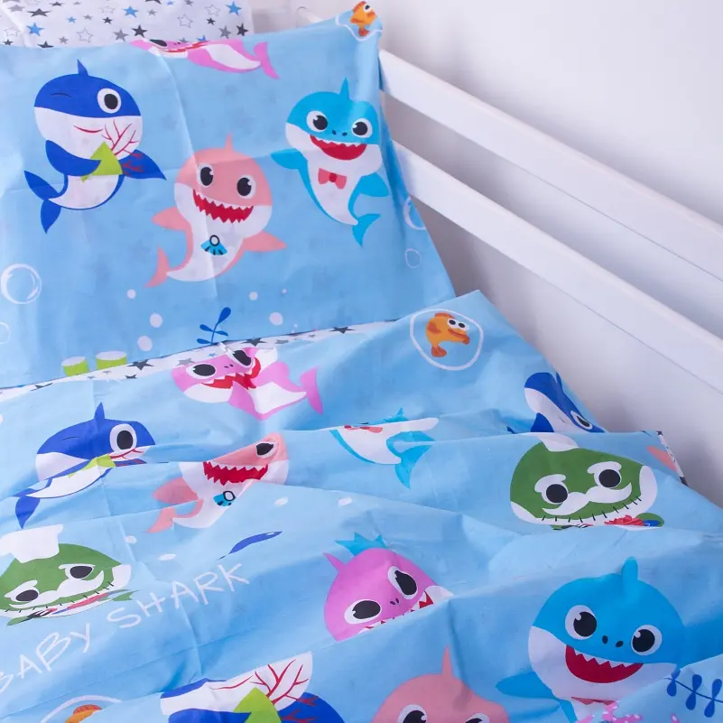 Підковдра на блискавці MirSon Kids Time 17-0521 Sharks blue, бязь, 210х143 см, разнокольорова - фото 3