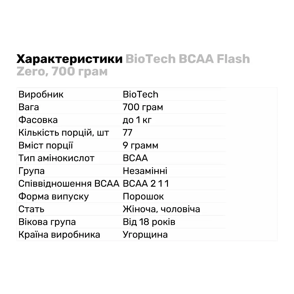Амінокислота BCAA BioTech BCAA Flash Zero, 700 грам - Ананас-манго - фото 2