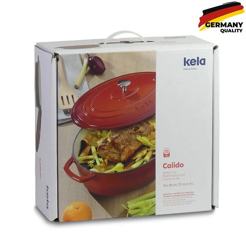 Каструля чавунна з кришкою KELA Calido червона 21 см 2,5 л (11940) - фото 7