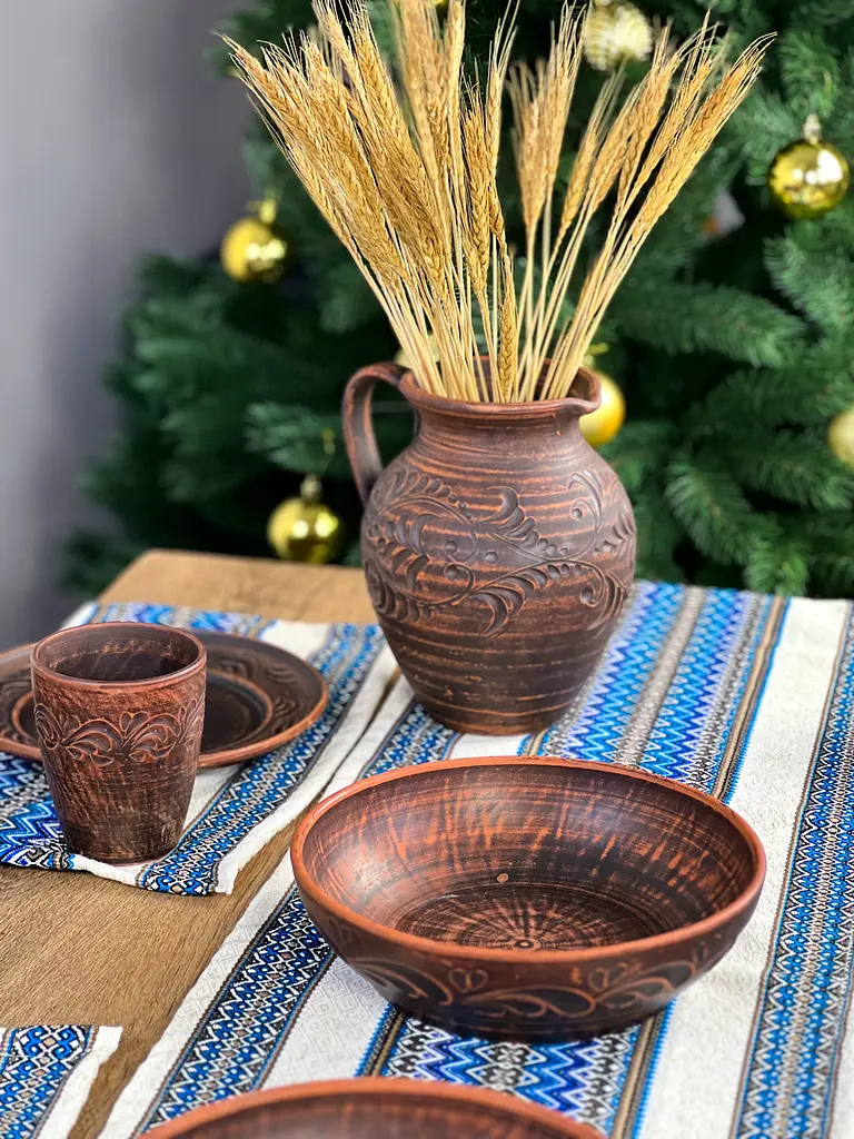 Льняная салфетка с украинским орнаментом Рандеву 30х40 см 12 шт. Синий - фото 2