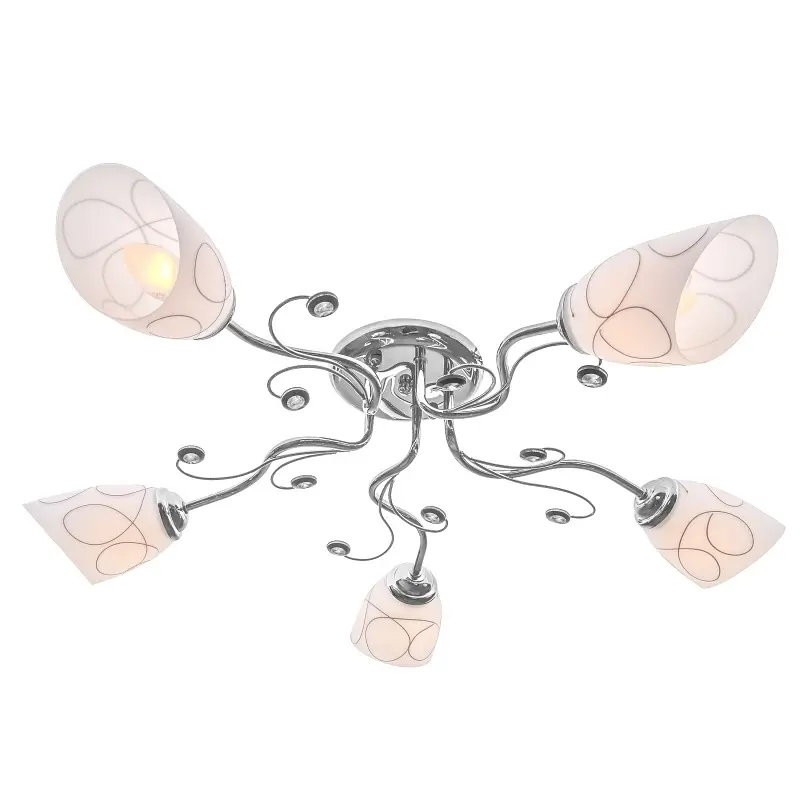 Люстра потолочная Brille в спальню E27 60W CH (LK-580C/5) - фото 4