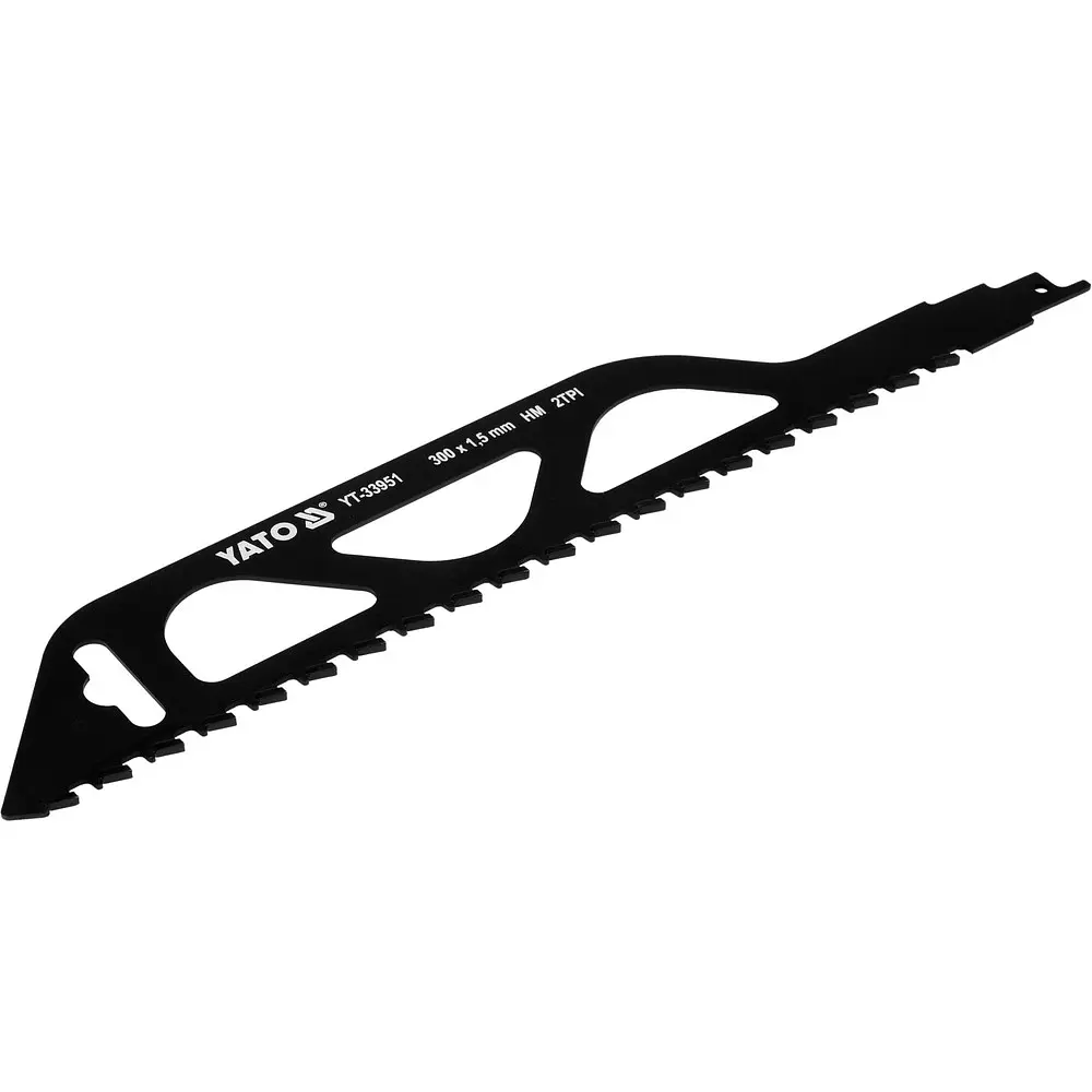 Полотно до шаблевої пили Yato по пористому бетоні і кераміці 2 зубця на 1" 300 x 1.5 мм (YT-33951) - фото 2