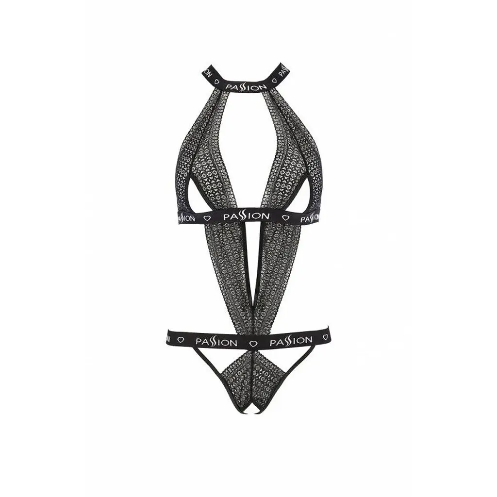 Напівпрозоре боді з вирізами Passion Exclusive Mirajane Body black S/M, black - фото 5