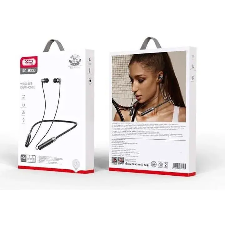 Бездротові навушники XO bs33 SPORT Neckband Bluetooth earphone чорні - фото 3