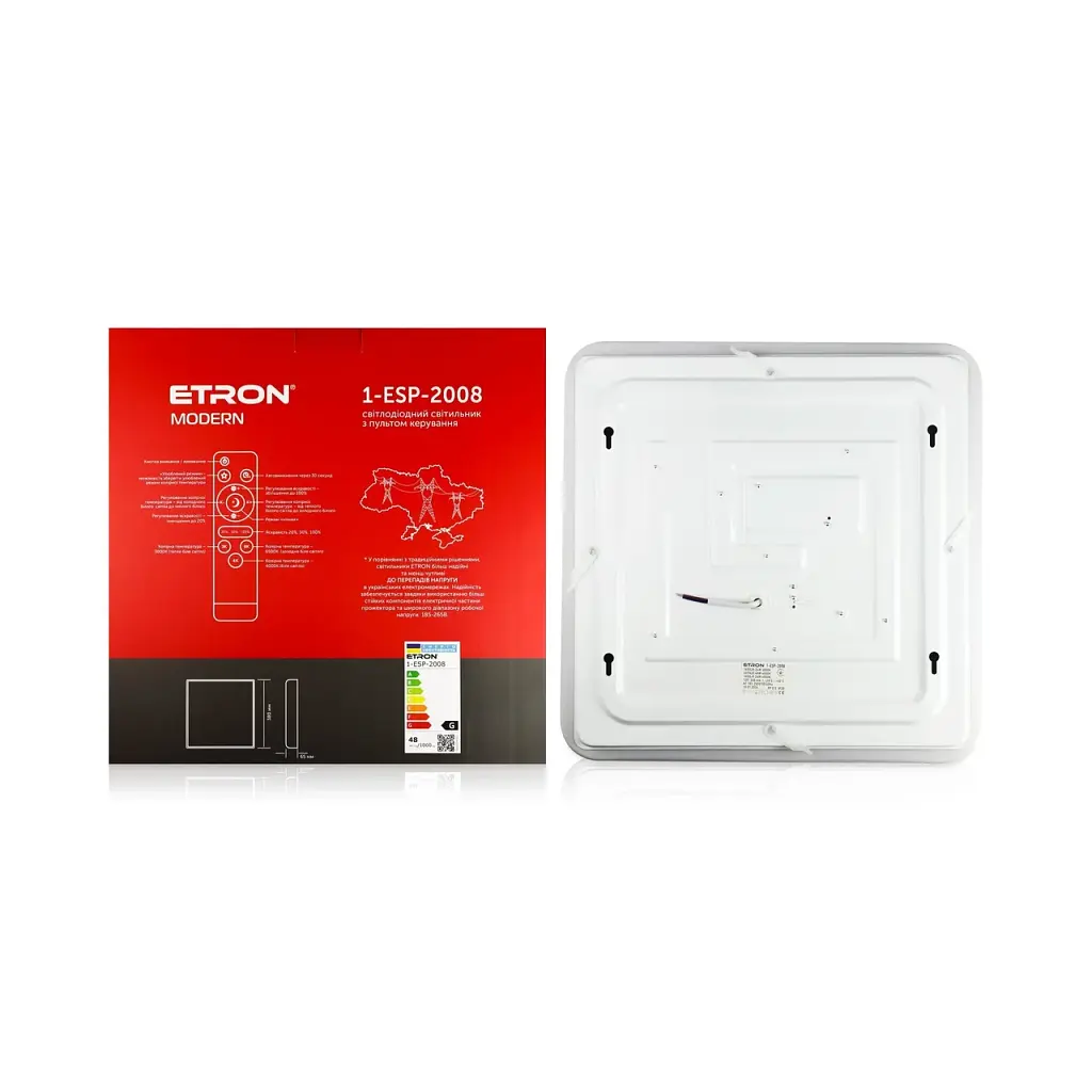 Світлодіодний світильник з пультом ETRON Smart MODERN 1-ESP-2008 48W gold&black IP20 - фото 3