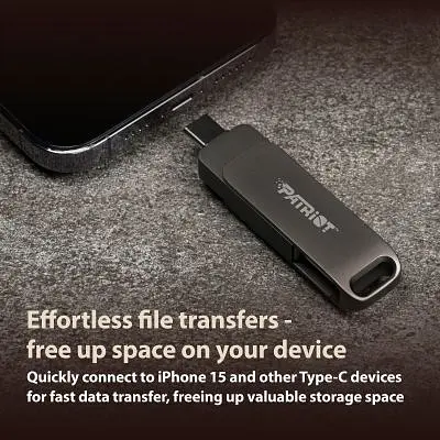 USB флеш накопитель Patriot 64GB Rage R550 Matte Black USB/Type-C 3.2 (PE64GR550DSAD) - фото 8