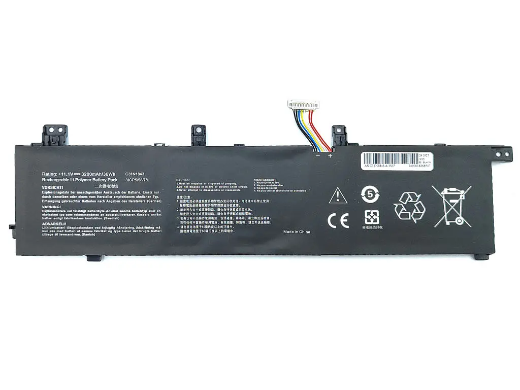 Акумулятор C31N1843 для Asus VivoBook S14 S432 S432FA S432FL S15 S532 S532FA S532FL X432FA X532FL (11.1V 3200 mAh 35.5Wh) - фото 2