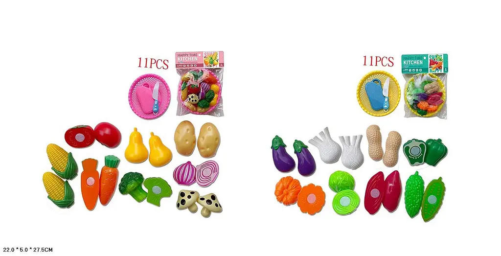 Ігровий набір дитячих овочів з аксесуарами для різання Happy time kitchen, пластик (998-15A/15B) в асортименті