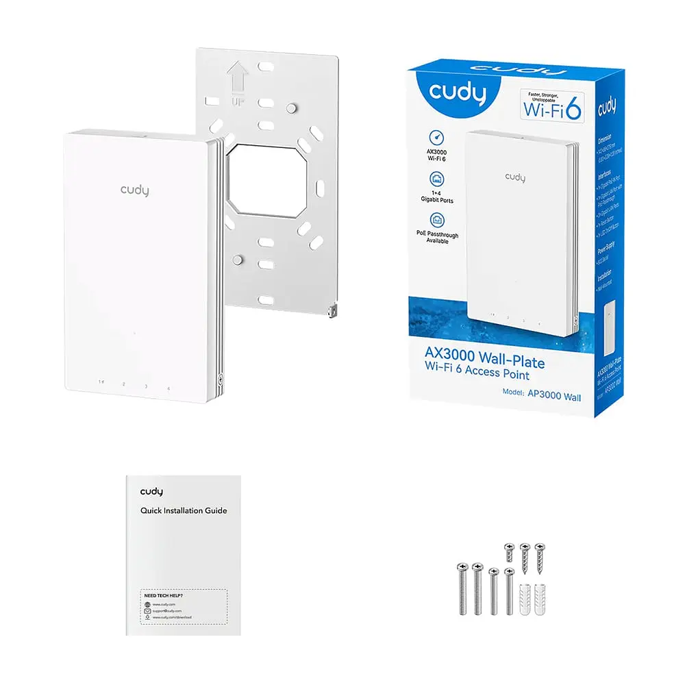 Точка доступу настінна WiFi 6 Cudy AP3000 Wall з підтримкою Mesh дводіапазонна гігабітна AX3000 (73-00583) - фото 3