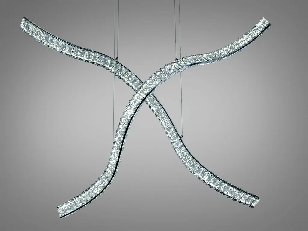 Підвісна LED-люстра Diasha D8947/1200-2CH для кухні-студії, вітальні та спальні, хвиля, 85 W, 116 см, 15-25 m2 - фото 3