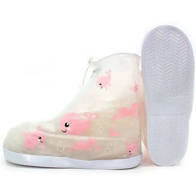 Дитячі гумові бахіли Lesko Кіт XL 24 см рожеві (15088) - фото 2