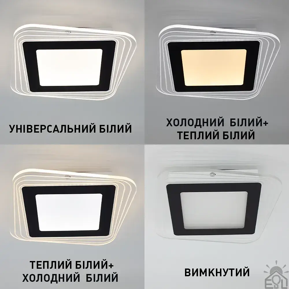 Світильник керований світлодіодний PLAZA S 30 Вт 290х290х45 мм Чорний ESLLSE - фото 3