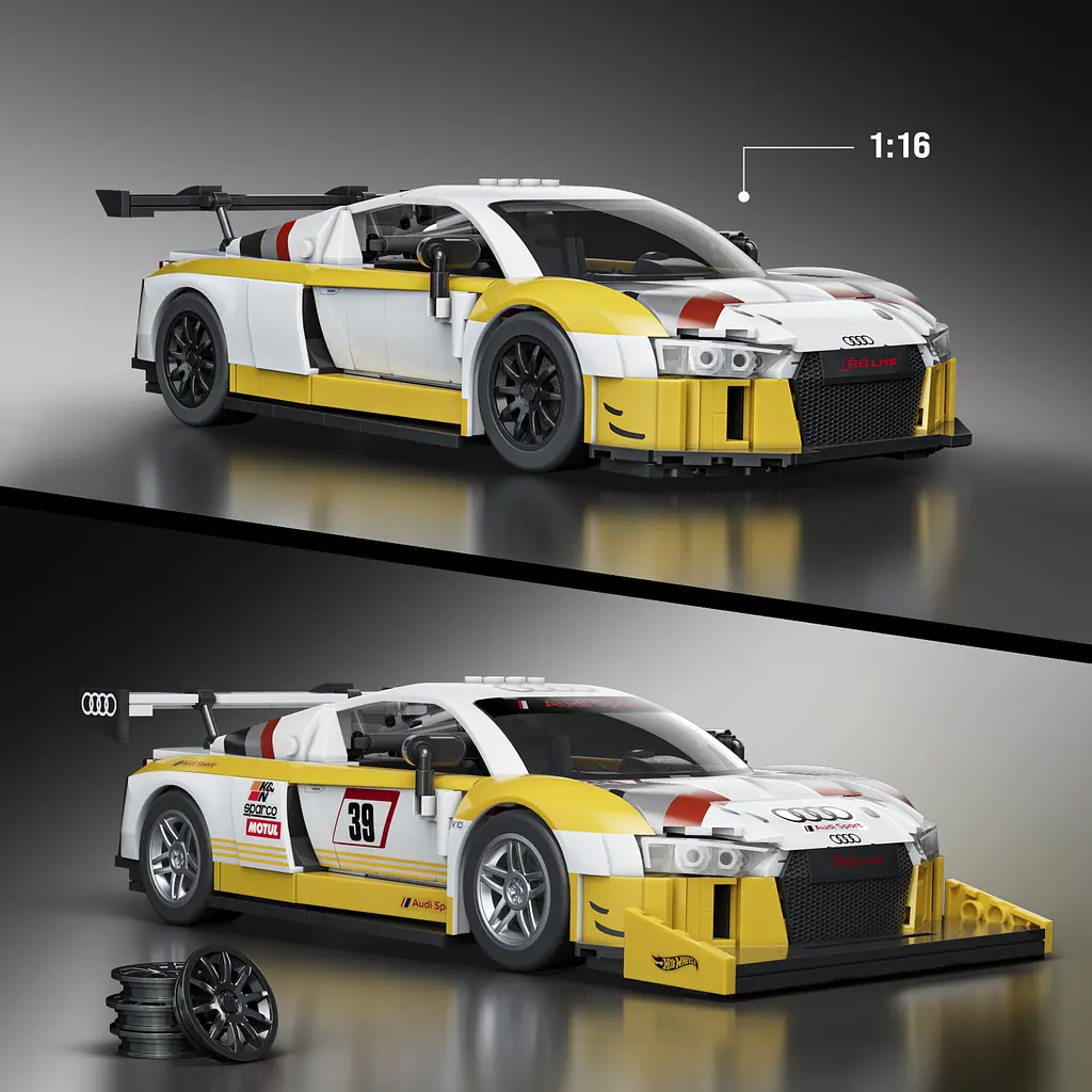 Колекційна машинка-конструктор Hot Wheels Mattel Brick Shop Elite Audi R8 LMS 2015 (JFT18) - фото 2