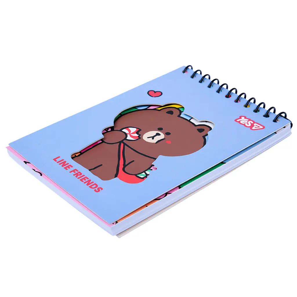 Блокнот Yes Line Friends Choco 100x150 мм з фігурною висічкою 60 аркушів клітинка (152247) - фото 3