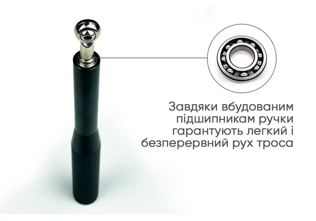 Швидкісна скакалка EasyFit Aluminium зі сталевим тросом та алюмінієвими ручками чорна (EF-1910-BK) - фото 4