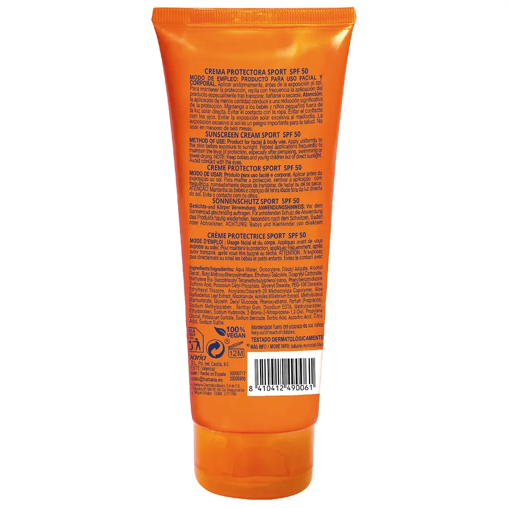 Крем для обличчя Babaria Solar Sport Waterproof Facial сонцезахисний SPF 50, 75 мл - фото 2