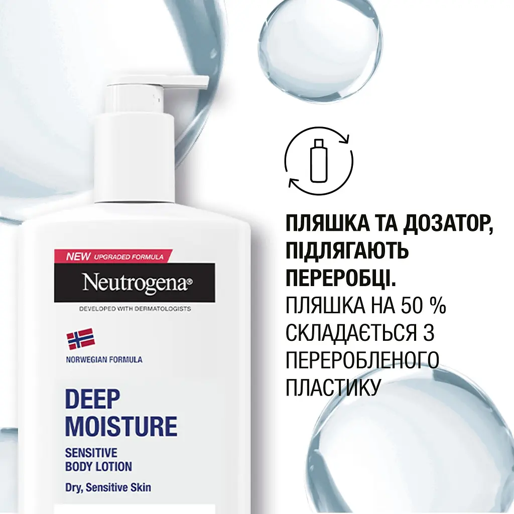 Лосьйон для тіла Neutrogena Deep Moisturising Body Lotion Dry Skin Глибоке зволоження для чутливої шкіри 400 мл - фото 10