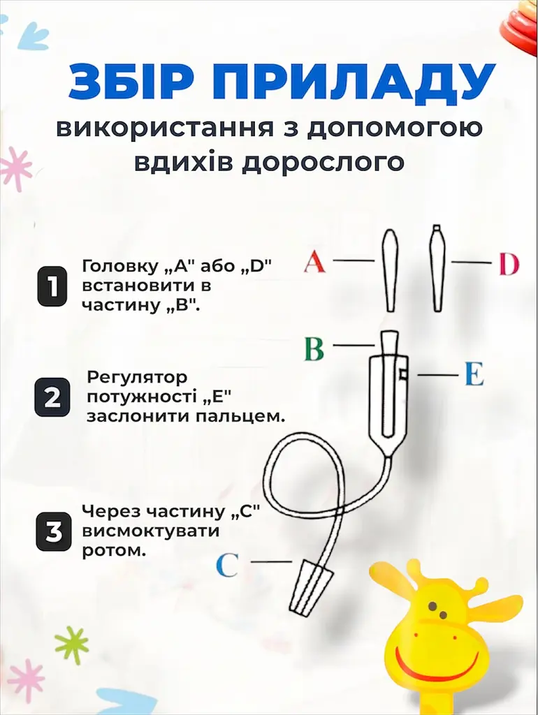 Аспіратор назальний Здоровий малючок механічний для носа новонароджених дітей дитячий дорослих ручний соплевідсмоктувач слизу чистий носик з носа сопель  - фото 5