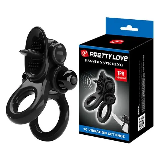 Ерекційне віброкільце Pretty Love Vibrating Passionate Cock Ring Black
