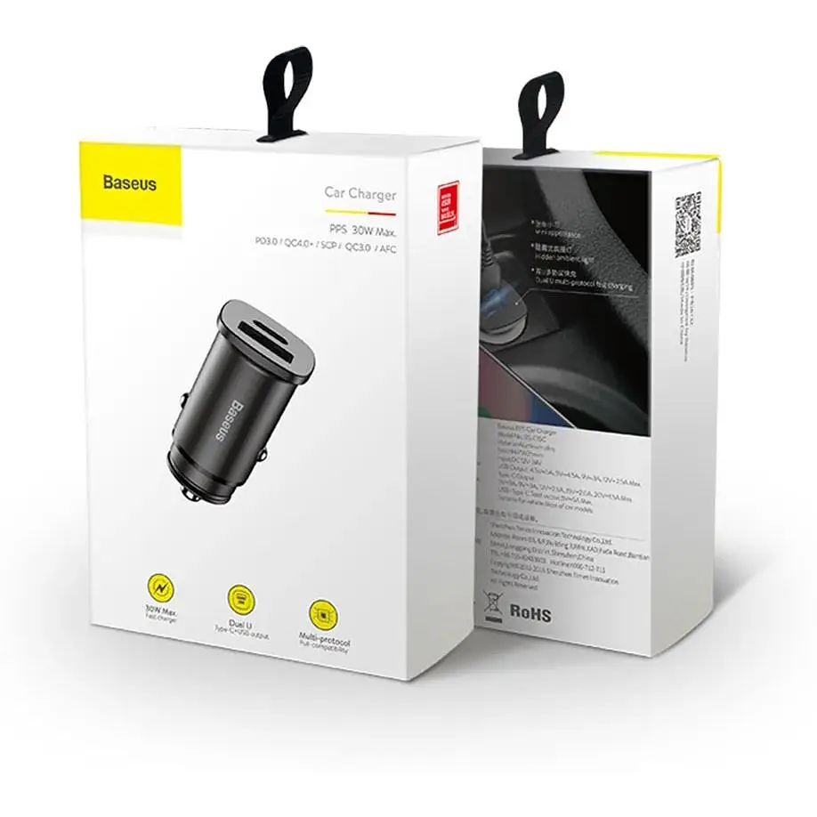 Автомобільний зарядний пристрій Baseus B5-C15C PPC Car Charger 30W PD QC 4.0 (Type-C+USB) (219764351) - фото 9