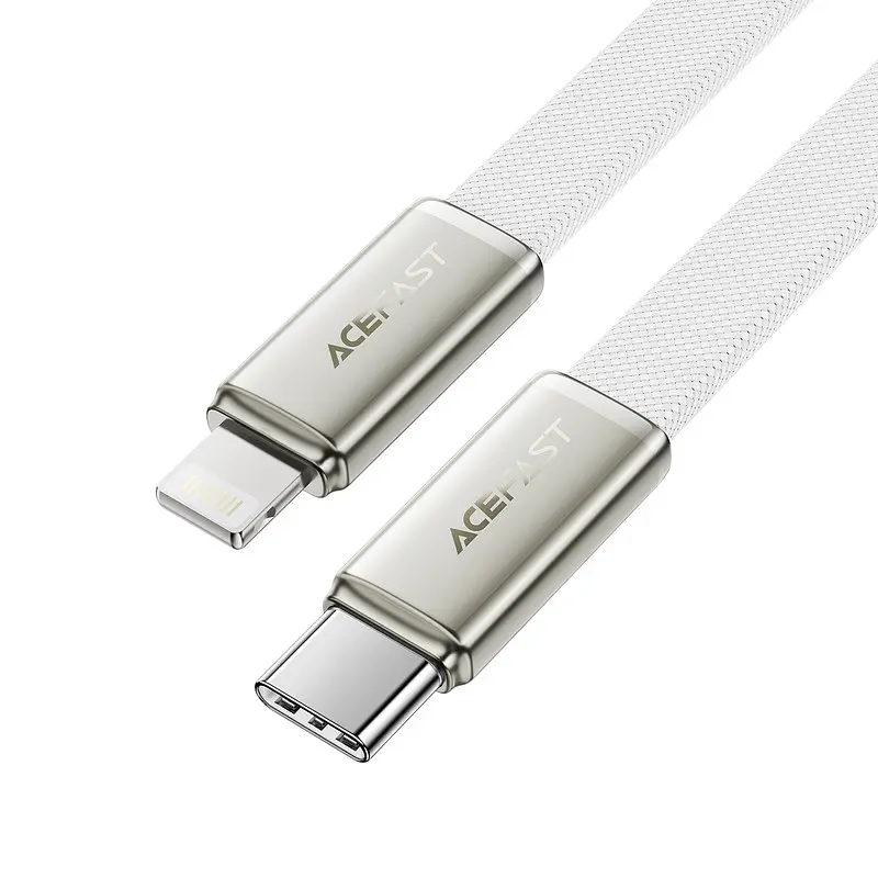 Кабель ACEFAST C24-01, USB to iP, 30W, 1.2m, Braided wire, Zinc alloy + TPE connectors, Білий - фото 3