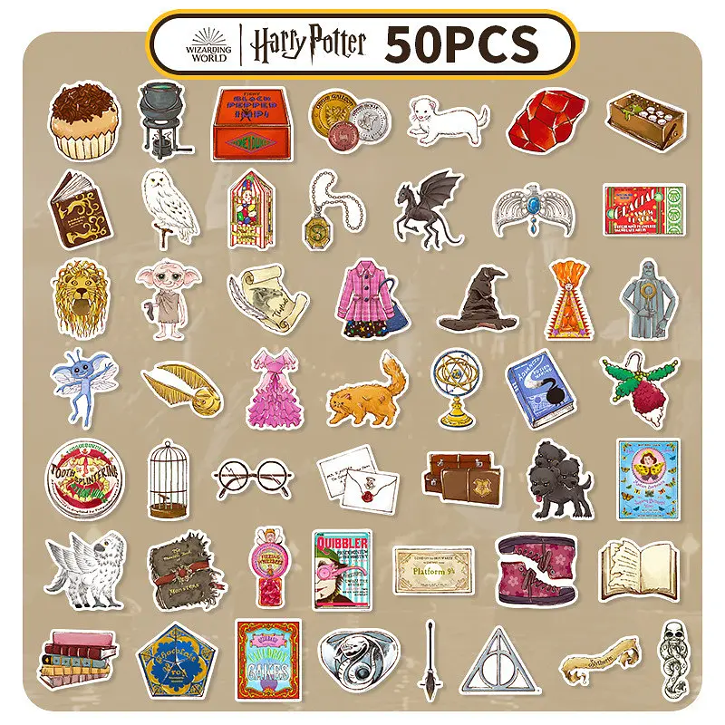 Стікерпак Гаррі Поттер Набір наклейок GeekLand Harry Potter 50 штук 2457177337 - фото 2