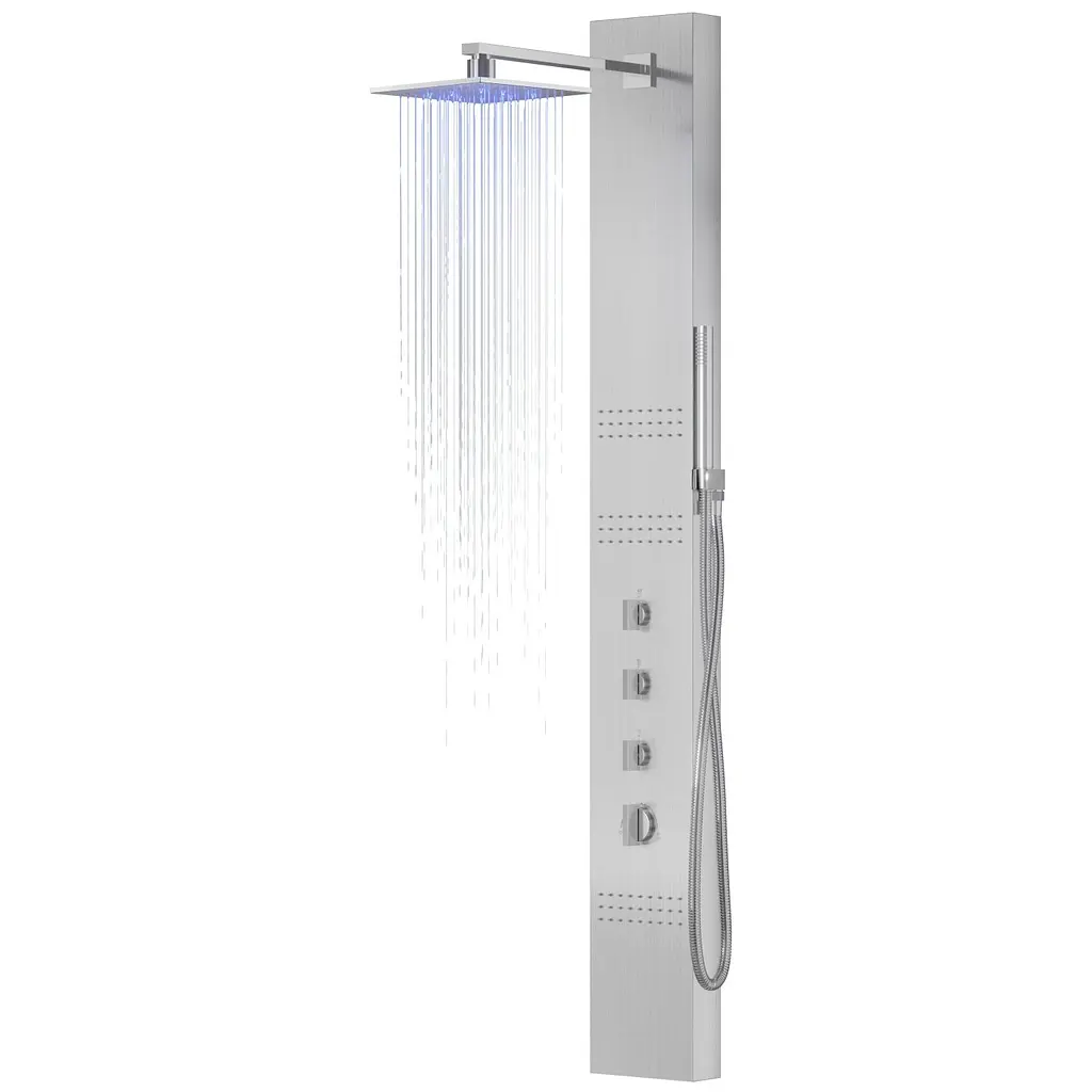 Душова панель Corsan Neo inox LED S060MSLLED, Нержавіюча сталь - фото 5