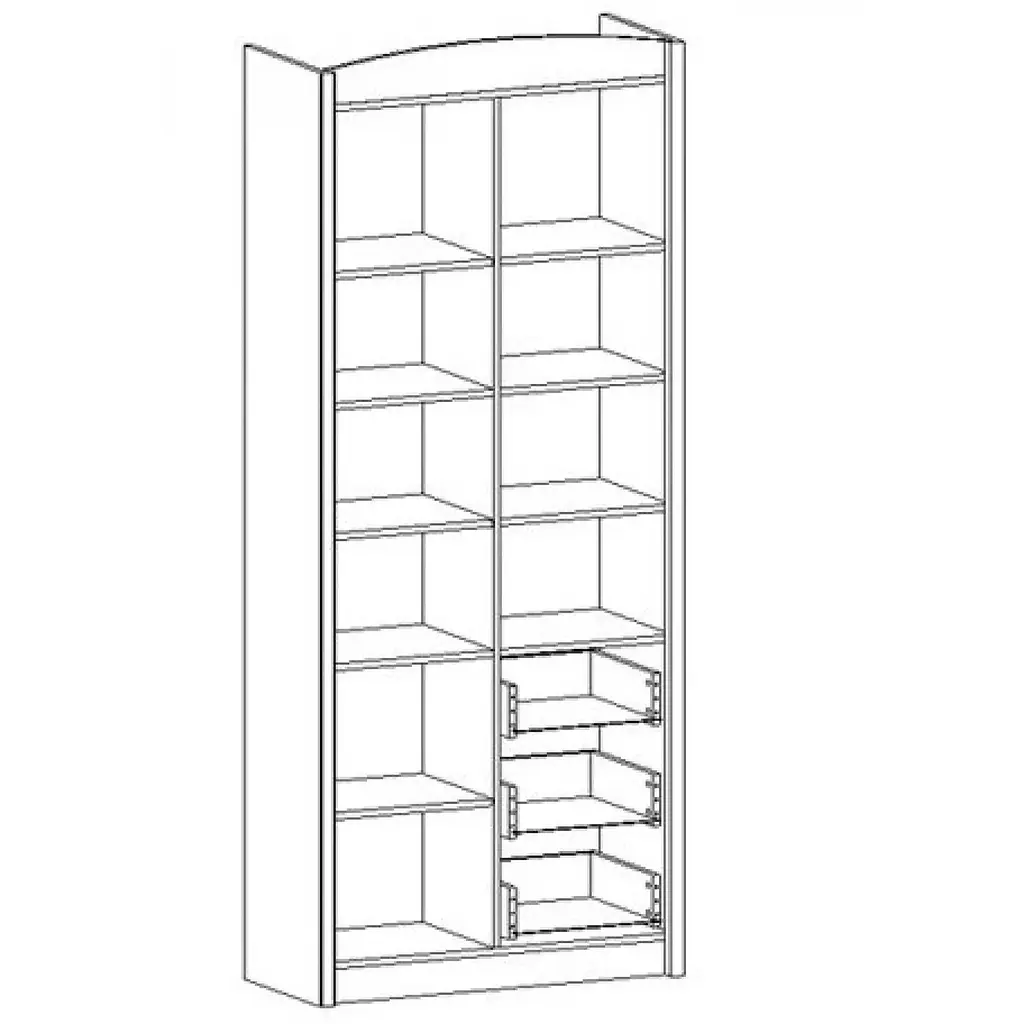 Шафа-пенал з полицями Gerbor Салерно REG3D3S Білий (GRB-1255) - фото 3