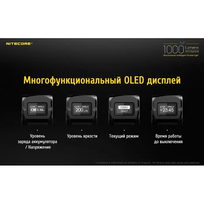 Ліхтар Nitecore TUP Cree XP-L HD V6 1000 Lm ліхтарик Black - фото 6