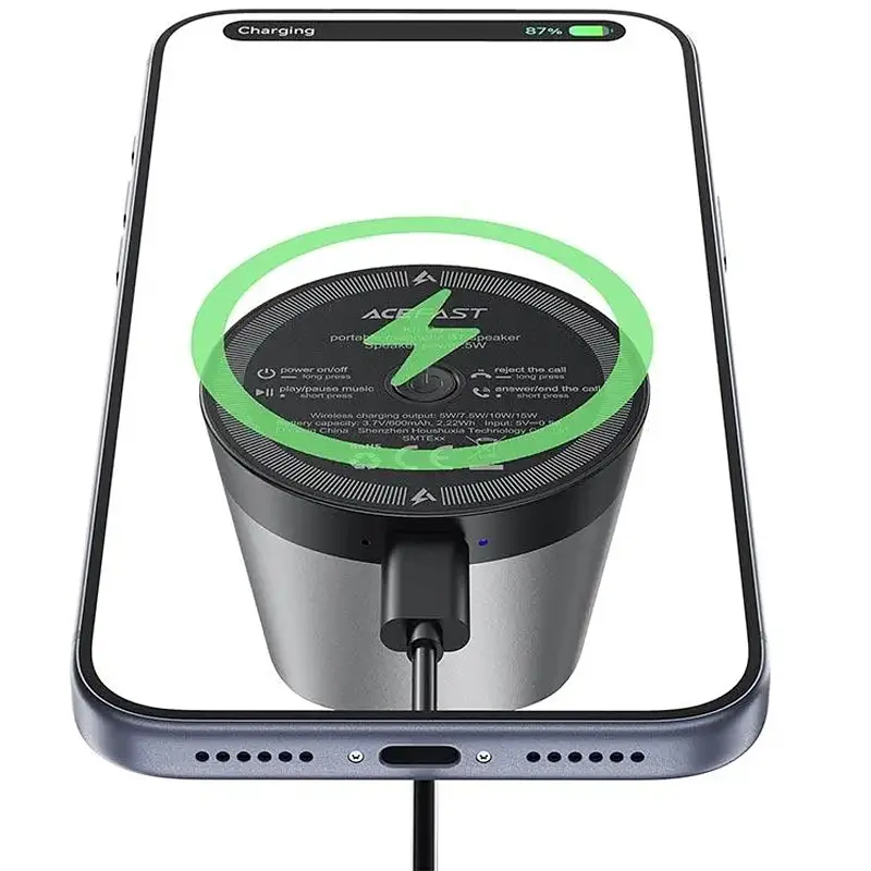 Bluetooth Колонка K8 + БЗУ 15W Black Acefast teh0029774 - фото 6