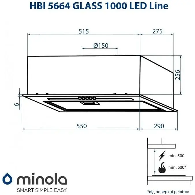 Вытяжка встроенная Minola HBI 5664 BL Glass 1000 LED Line - фото 9