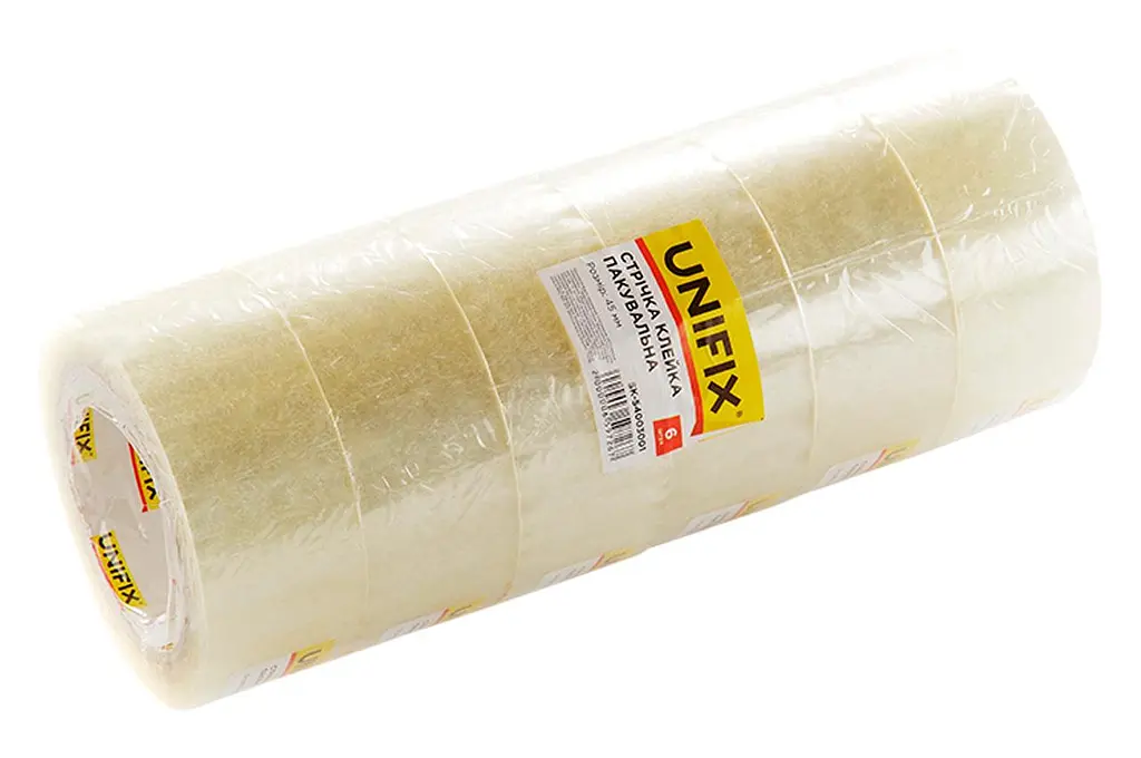 Скотч односторонній Unifix 45 мм x 120 м x 40 мкм прозорий (в упаковці 3 шт.) - фото 2