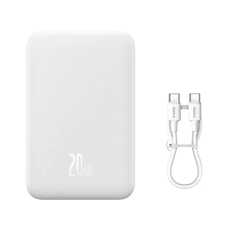 Зовнішній акумулятор Baseus Magnetic Mini Wireless Fast Charge Power Bank 20000mAh 20W White (PPCX150002) - фото 8